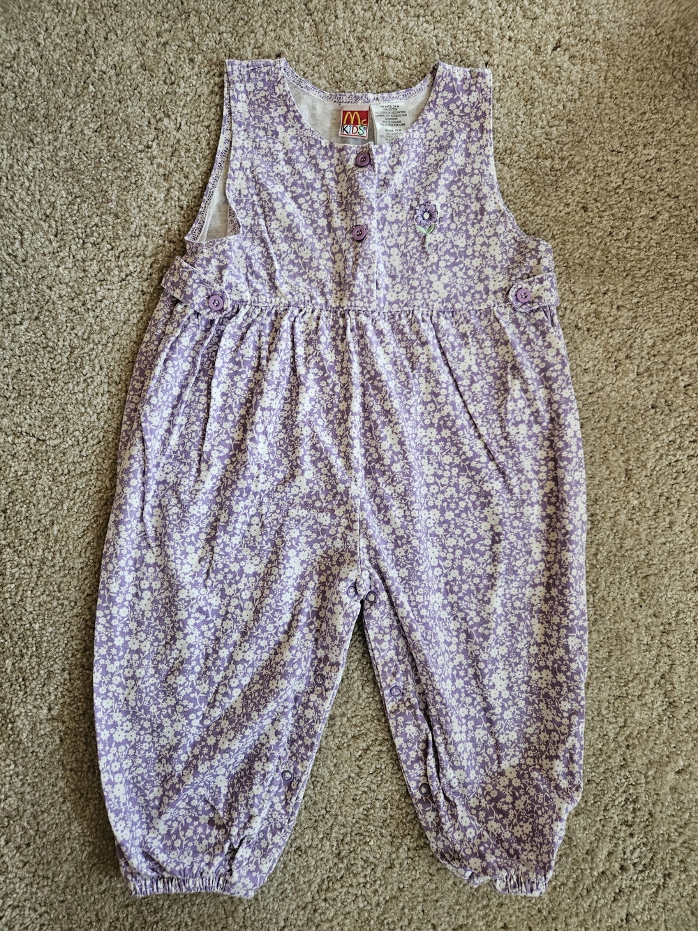 Vintage McKids Purple Floral Baby Romper - 24mo